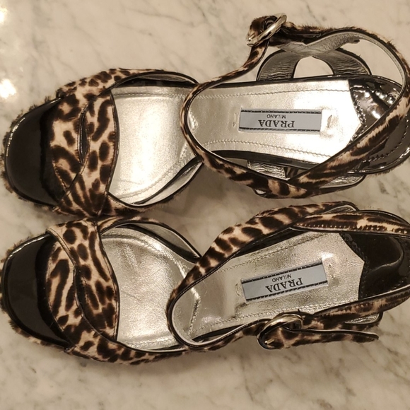 Prada leopard pony hair platforms sz 37 - Picture 4 of 9